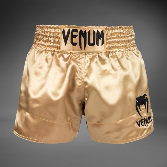 Muay Thai Venum Shorts XSmall Black Gold MMA Boxing Trunks Combat Polyester - Picture 6 of 6